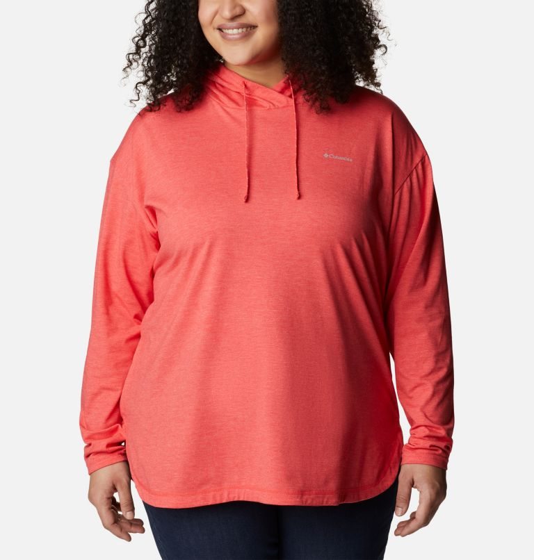 Women\'s Columbia Sun Trek Pullover Hoodie Red | Plus Size CA-W35A8